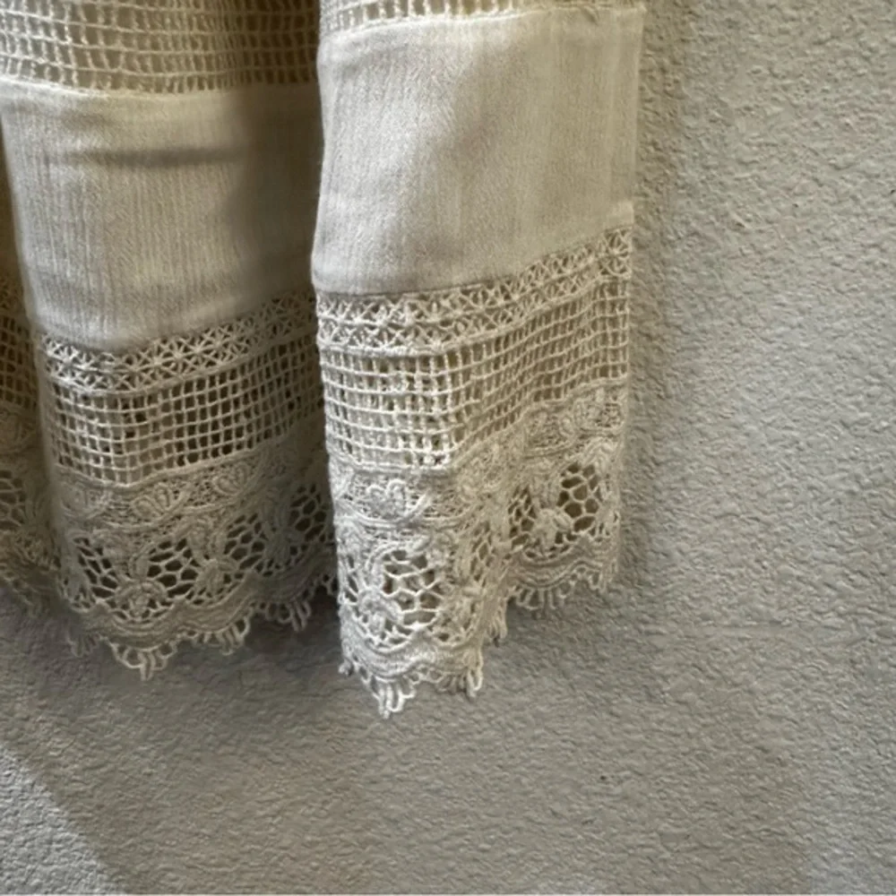 Alice + Olivia Danna Tie-Strap Short Dress Crochet Embroidered White Size Small - Picture 8 of 11